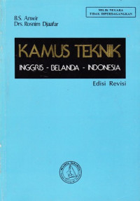 Kamus Teknik, Inggris - Belanda - Indonesia